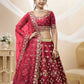 Jyoti Fashion Women's Red Art Silk Sequins with Foil & Zari Embroidered Lehenga Choli & Dupatta | Swadesiicart