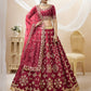 Jyoti Fashion Women's Red Art Silk Sequins with Foil & Zari Embroidered Lehenga Choli & Dupatta | Swadesiicart