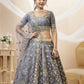Jyoti Fashion Women's Grey Art Silk Sequins with Foil & Zari Embroidered Lehenga Choli & Dupatta | Swadesiicart