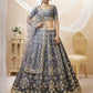 Jyoti Fashion Women's Grey Art Silk Sequins with Foil & Zari Embroidered Lehenga Choli & Dupatta | Swadesiicart