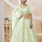 Jyoti Fashion Women's Pista Art Silk Sequins with Foil & Zari Embroidered Lehenga Choli & Dupatta | Swadesiicart