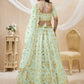 Jyoti Fashion Women's Pista Art Silk Sequins with Foil & Zari Embroidered Lehenga Choli & Dupatta | Swadesiicart