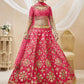 Jyoti Fashion Women's Pink Art Silk Sequins with Foil & Zari Embroidered Lehenga Choli & Dupatta | Swadesiicart