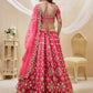 Jyoti Fashion Women's Pink Art Silk Sequins with Foil & Zari Embroidered Lehenga Choli & Dupatta | Swadesiicart