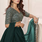 Jyoti Fashion Women's Green Georgette Sequins Zari Embroidered Lehenga Choli & Dupatta | Swadesiicart