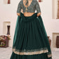 Jyoti Fashion Women's Green Georgette Sequins Zari Embroidered Lehenga Choli & Dupatta | Swadesiicart