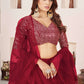 Jyoti Fashion Women's Red Georgette Sequins Zari Embroidered Lehenga Choli & Dupatta | Swadesiicart