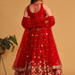 Jyoti Fashion Women's Red Georgette Sequins Zari Embroidered Lehenga Choli & Dupatta | Swadesiicart