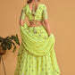 Jyoti Fashion Women's Neon Georgette Sequins Zari Embroidered Lehenga Choli & Dupatta | Swadesiicart