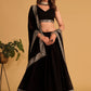 Jyoti Fashion Women's Black Georgette Sequins Zari Embroidered Lehenga Choli & Dupatta | Swadesiicart