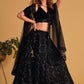 Jyoti Fashion Women's Black Georgette Sequins Thread Embroidered Lehenga Choli & Dupatta | Swadesiicart