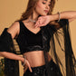 Jyoti Fashion Women's Black Georgette Sequins Thread Embroidered Lehenga Choli & Dupatta | Swadesiicart