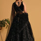 Jyoti Fashion Women's Black Georgette Sequins Thread Embroidered Lehenga Choli & Dupatta | Swadesiicart