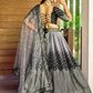 Jyoti Fashion Women's Black Chinon Sequins Thread Embroidered Lehenga Choli & Dupatta | Swadesiicart