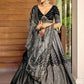 Jyoti Fashion Women's Black Chinon Sequins Thread Embroidered Lehenga Choli & Dupatta | Swadesiicart