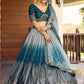 Jyoti Fashion Women's Blue Chinon Sequins Thread Embroidered Lehenga Choli & Dupatta | Swadesiicart