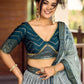 Jyoti Fashion Women's Blue Chinon Sequins Thread Embroidered Lehenga Choli & Dupatta | Swadesiicart