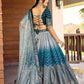 Jyoti Fashion Women's Blue Chinon Sequins Thread Embroidered Lehenga Choli & Dupatta | Swadesiicart