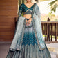 Jyoti Fashion Women's Blue Chinon Sequins Thread Embroidered Lehenga Choli & Dupatta | Swadesiicart
