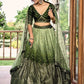 Jyoti Fashion Women's Green Chinon Sequins Thread Embroidered Lehenga Choli & Dupatta | Swadesiicart