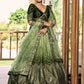 Jyoti Fashion Women's Green Chinon Sequins Thread Embroidered Lehenga Choli & Dupatta | Swadesiicart