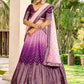 Jyoti Fashion Women's Purple Chinon Sequins Thread Embroidered Lehenga Choli & Dupatta | Swadesiicart