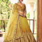Jyoti Fashion Women's Yellow Chinon Sequins Thread Embroidered Lehenga Choli & Dupatta | Swadesiicart