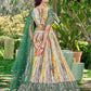 Jyoti Fashion Women's Green Chinon Digital Print with Sequins Zari Embroidered Lehenga Choli & Dupatta | Swadesiicart