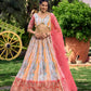 Jyoti Fashion Women's Pink Chinon Digital Print with Sequins Zari Embroidered Lehenga Choli & Dupatta | Swadesiicart