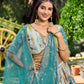 Jyoti Fashion Women's Rama Chinon Digital Print with Sequins Zari Embroidered Lehenga Choli & Dupatta | Swadesiicart