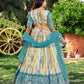 Jyoti Fashion Women's Rama Chinon Digital Print with Sequins Zari Embroidered Lehenga Choli & Dupatta | Swadesiicart