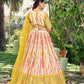 Jyoti Fashion Women's Yellow Chinon Digital Print with Sequins Zari Embroidered Lehenga Choli & Dupatta | Swadesiicart