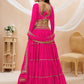 Jyoti Fashion Women's Pink Georgette Leheriya Printed with Lace Work Lehenga Choli & Dupatta | Swadesiicart