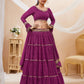 Jyoti Fashion Women's Purple Georgette Leheriya Printed with Lace Work Lehenga Choli & Dupatta | Swadesiicart