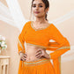 Jyoti Fashion Women's Yellow Georgette Leheriya Printed with Lace Work Lehenga Choli & Dupatta | Swadesiicart