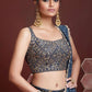 Jyoti Fashion Women's Blue Chinon Silk Digital Print with Heavy Embroidered Lehenga Choli & Dupatta | Swadesiicart