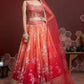 Jyoti Fashion Women's Orange Organza Silk Digital Print with Heavy Embroidered Lehenga Choli & Dupatta | Swadesiicart