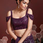 Jyoti Fashion Women's Purple Heavy Soft Net Heavy Sequins Embroidered Lehenga Choli & Dupatta | Swadesiicart