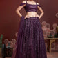 Jyoti Fashion Women's Purple Heavy Soft Net Heavy Sequins Embroidered Lehenga Choli & Dupatta | Swadesiicart