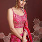 Jyoti Fashion Women's Pink Chinon Silk Digital Print with Heavy Embroidered Lehenga Choli & Dupatta | Swadesiicart