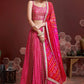 Jyoti Fashion Women's Pink Chinon Silk Digital Print with Heavy Embroidered Lehenga Choli & Dupatta | Swadesiicart