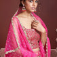 Jyoti Fashion Women's Pink Pure Chinon Silk Digital Print with Heavy Embroidered Lehenga Choli & Dupatta | Swadesiicart