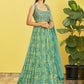 Jyoti Fashion Women's Green Organza Real Mirror with Sequins Thread Embroidered Lehenga Choli & Dupatta | Swadesiicart