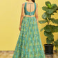 Jyoti Fashion Women's Green Organza Real Mirror with Sequins Thread Embroidered Lehenga Choli & Dupatta | Swadesiicart
