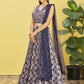 Jyoti Fashion Women's Blue Chinon Real Mirror with Sequins Thread Embroidered Lehenga Choli & Dupatta | Swadesiicart