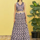 Jyoti Fashion Women's Blue Chinon Real Mirror with Sequins Thread Embroidered Lehenga Choli & Dupatta | Swadesiicart