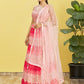 Jyoti Fashion Women's Pink Chinon Real Mirror with Sequins Thread Embroidered Lehenga Choli & Dupatta | Swadesiicart