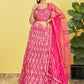 Jyoti Fashion Women's Pink Chinon Real Mirror with Sequins Thread Embroidered Lehenga Choli & Dupatta | Swadesiicart