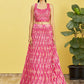 Jyoti Fashion Women's Pink Chinon Real Mirror with Sequins Thread Embroidered Lehenga Choli & Dupatta | Swadesiicart