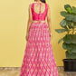 Jyoti Fashion Women's Pink Chinon Real Mirror with Sequins Thread Embroidered Lehenga Choli & Dupatta | Swadesiicart